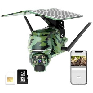 White Elephant Gifts,Trail Camera Cellular with 128G SD&SIM Card,100FT Night Vision, 0.3s Trigger Speed, 4G LTE Solar Powered Cell Trail Game...