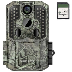 WOSPORTS Trail Camera,36MP 4K 0.2S Trigger Motion Activated,Game Hunting Camera with Night Vision IP66 Waterproof 2.0''LCD 120°Wide Camera Lens for...
