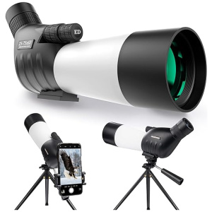 YUANZIMOO 25-75x60 Spotting Scopes for Target Shooting Spotter Scope Hunting Bird Watching 45 Degree Angled with Tripod Carrying Bag Smartphone...